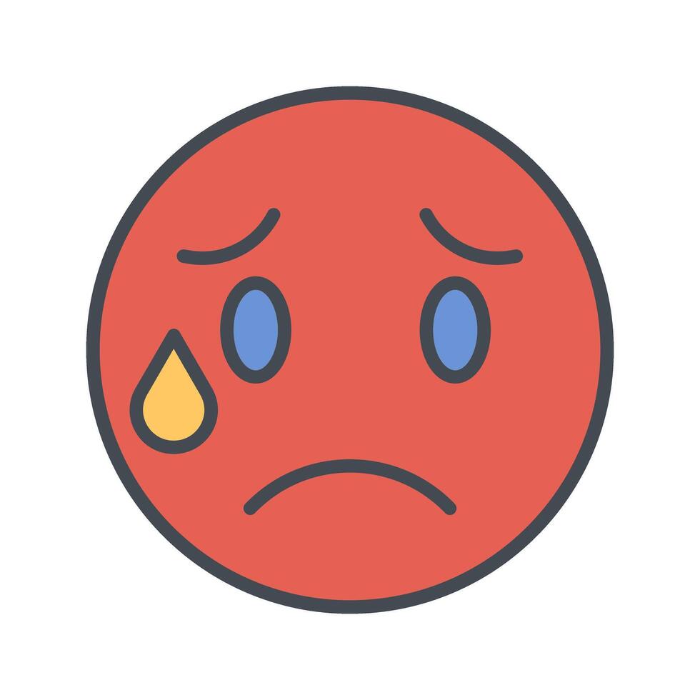 Crying Face Icon Design vector