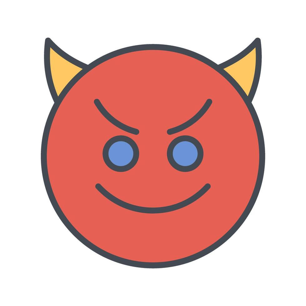 Smiling Face with Horns Icon Design vector