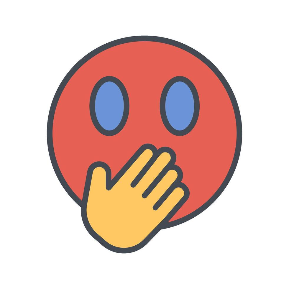 Face with Hand Over Mouth Icon Design vector