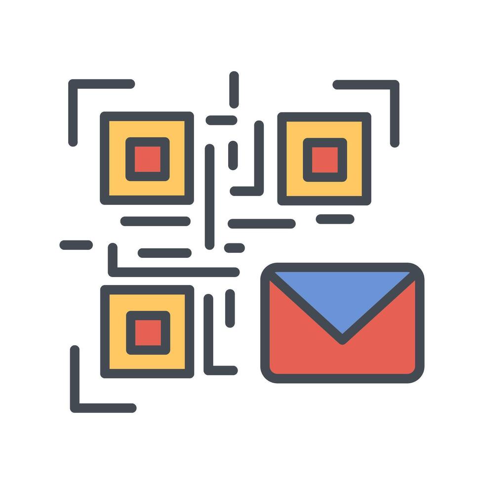 QR Code Email Icon Design vector