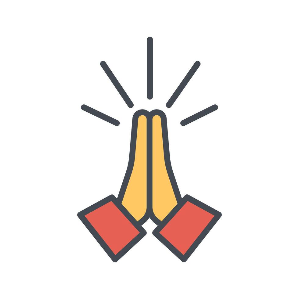 Folded Hands Icon Design vector