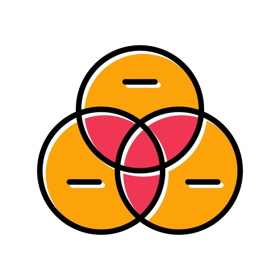 Venn Diagram Icon Design vector