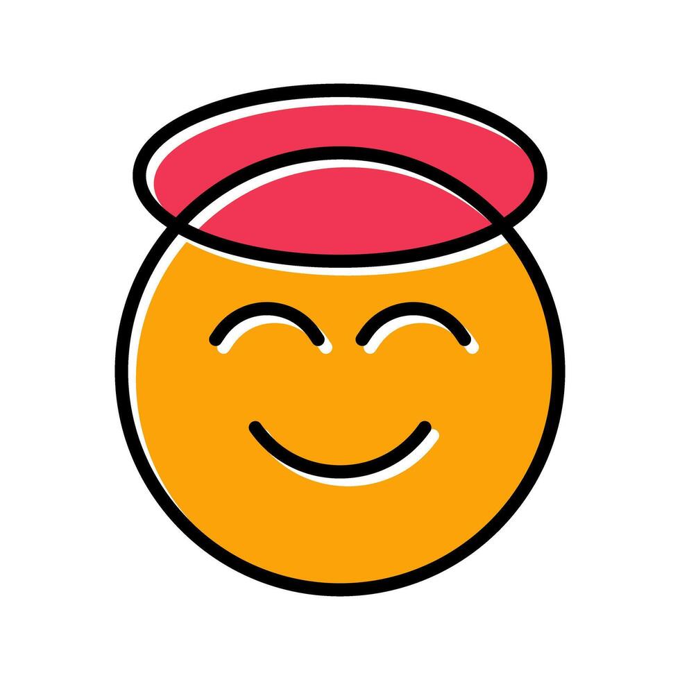 Smiling Face with Halo Icon Design vector