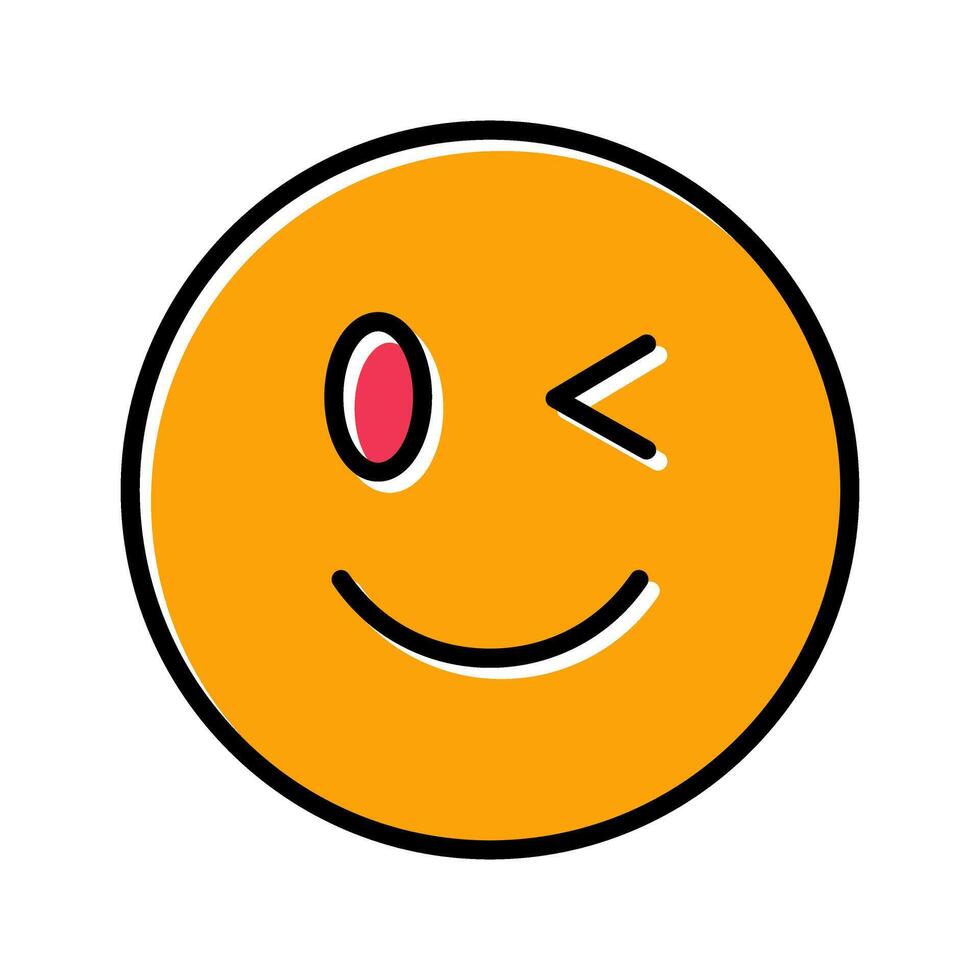 Winking Face Icon Design vector