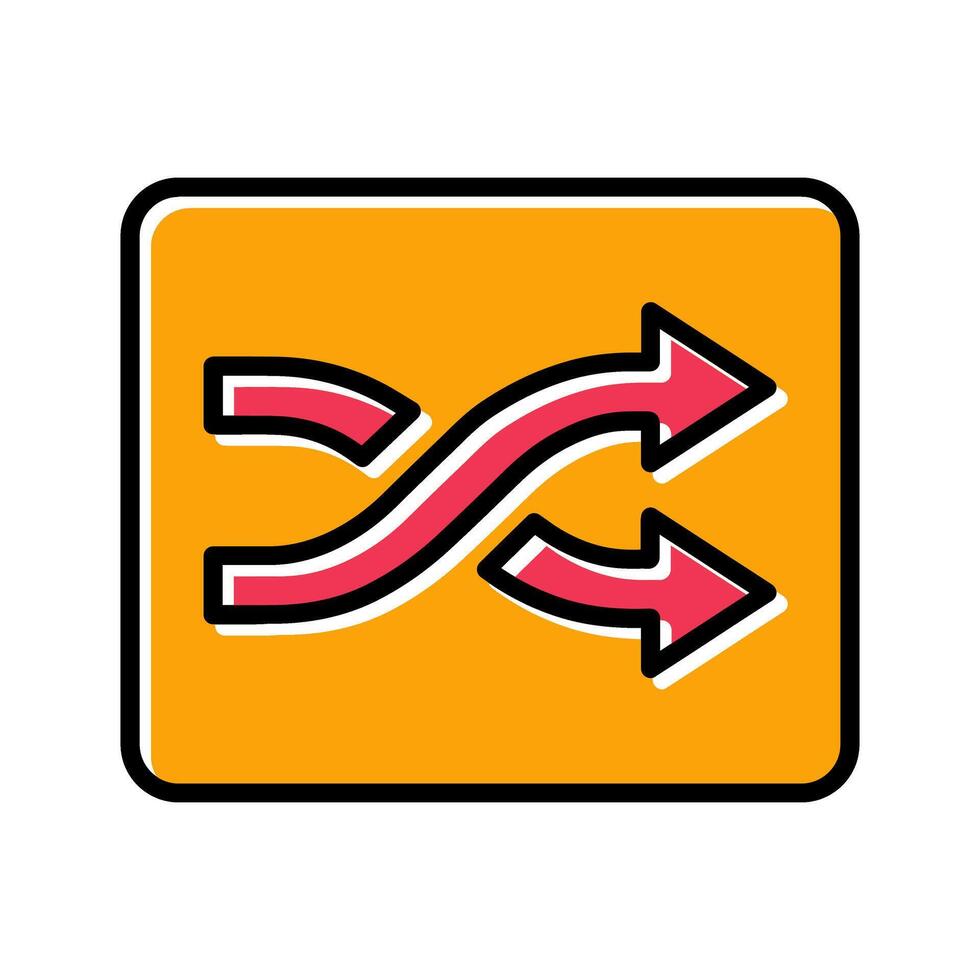 Shuffle Tracks Button Icon Design vector