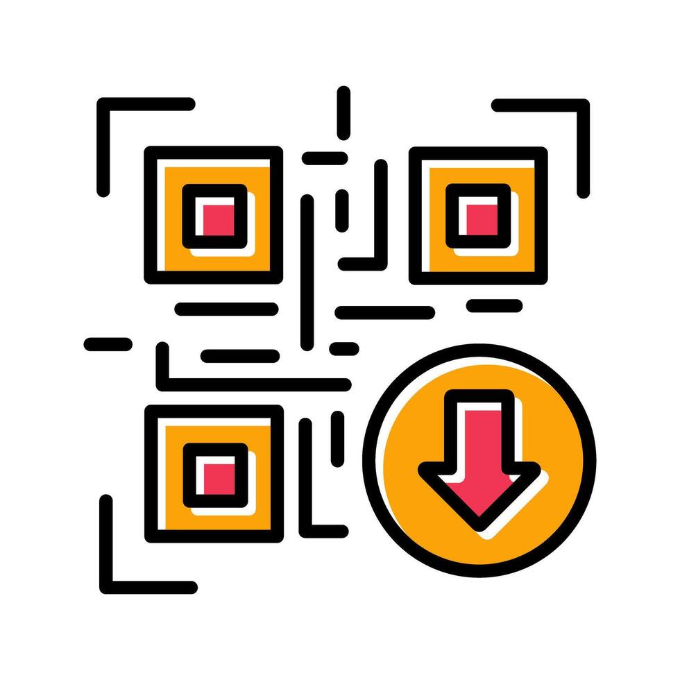 QR Code Download Icon Design vector