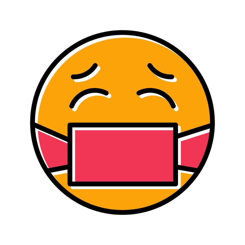 Face with Medical Mask Icon Design vector
