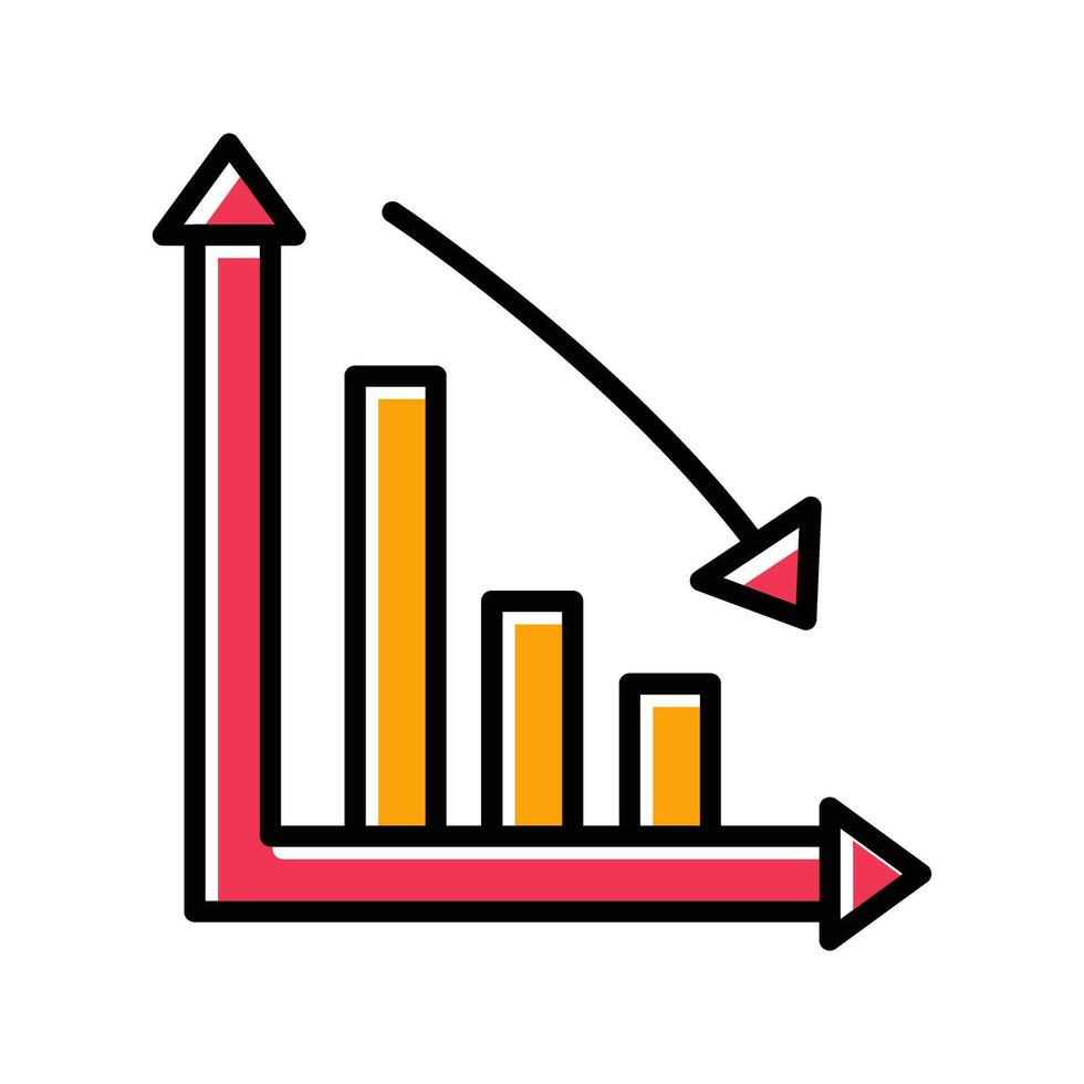 Chart Down Icon Design vector