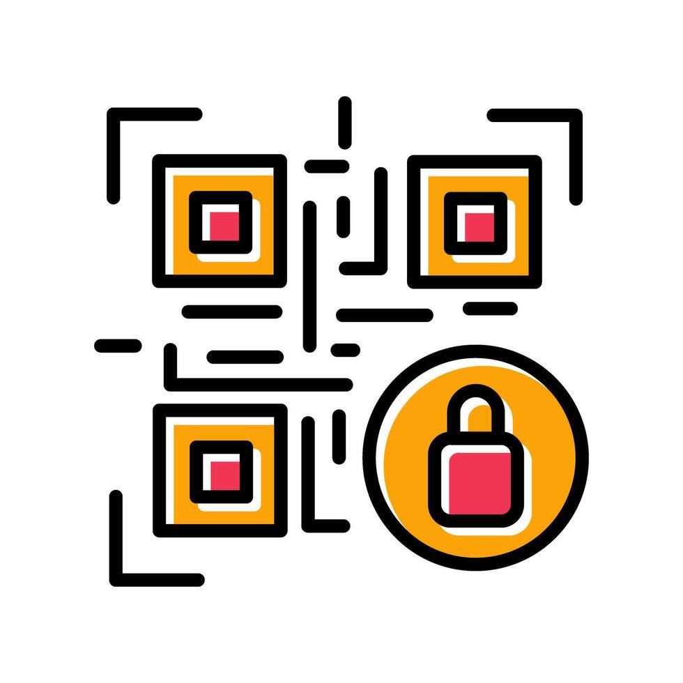 QR Code Encryption Icon Design vector