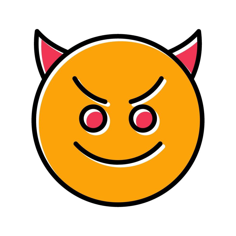 Smiling Face with Horns Icon Design vector