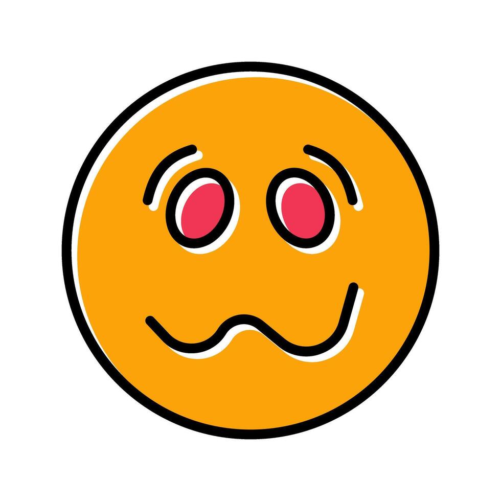 Woozy Face Icon Design vector