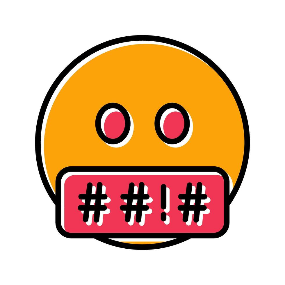 Face with Symbols on Mouth Icon Design vector