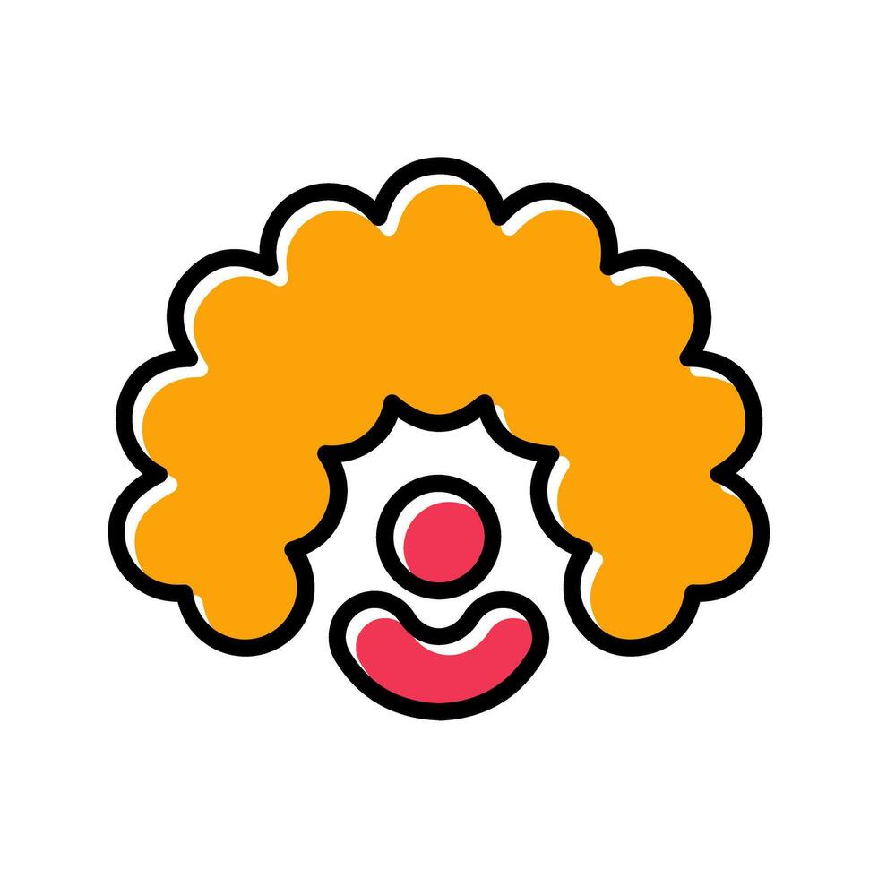 Clown Wig Icon Design vector