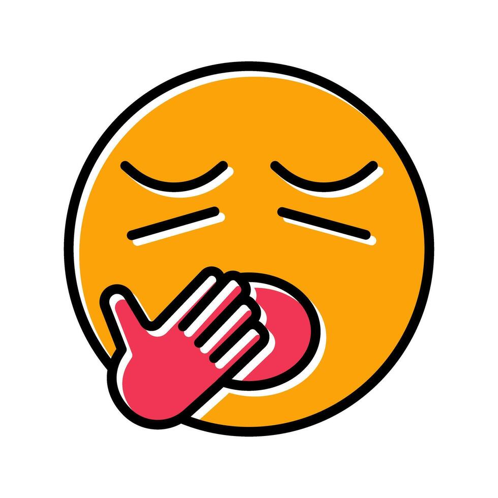 Yawning Face Icon Design vector