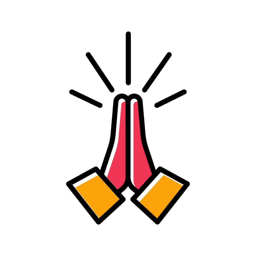 Folded Hands Icon Design vector