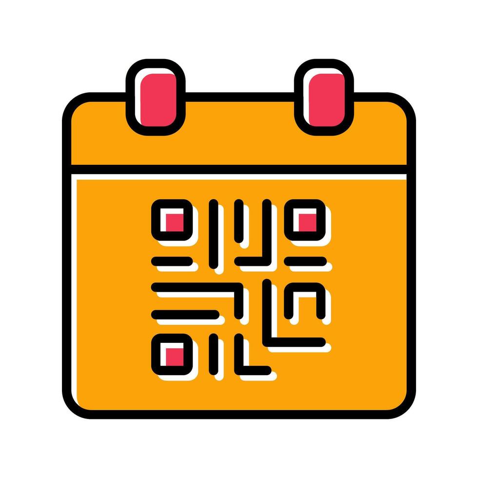 QR Code Calendar Icon Design vector