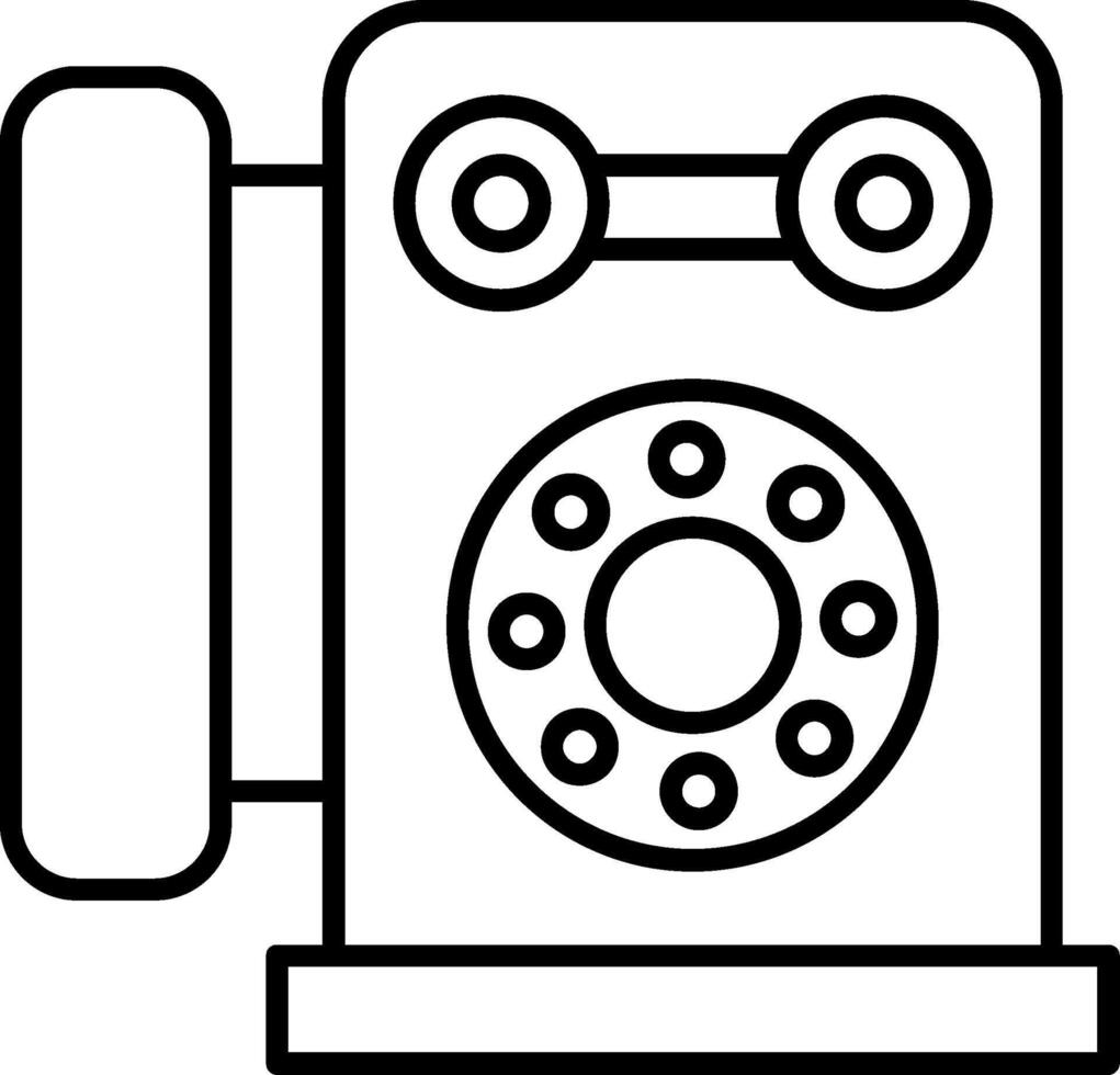 An old telephone icon on a white background vector