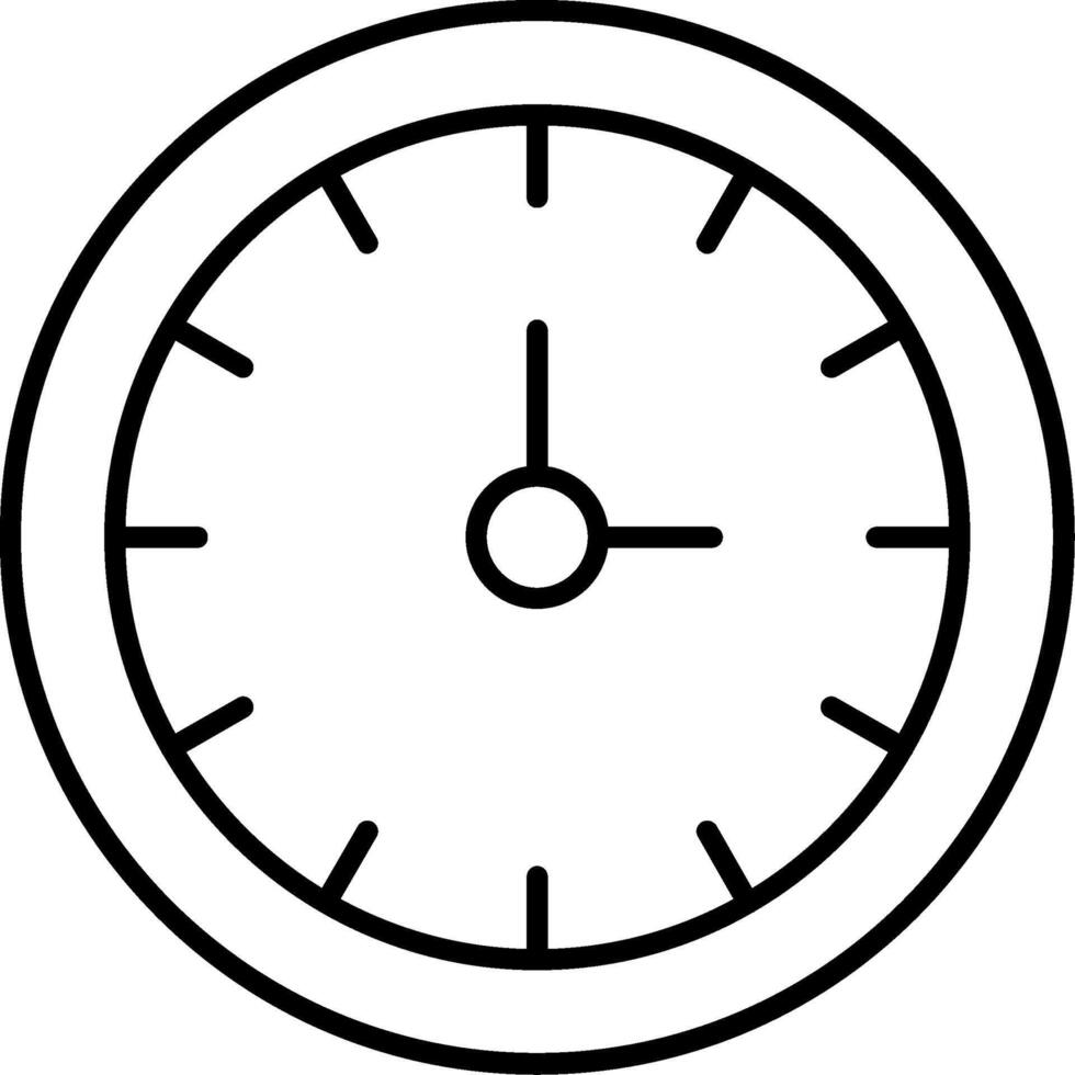 A black and white clock icon on a white background vector