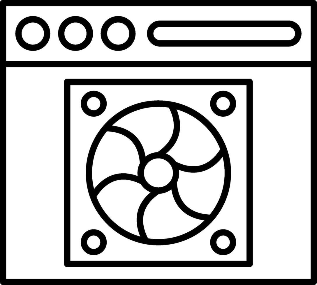 A fan icon with a computer on top vector