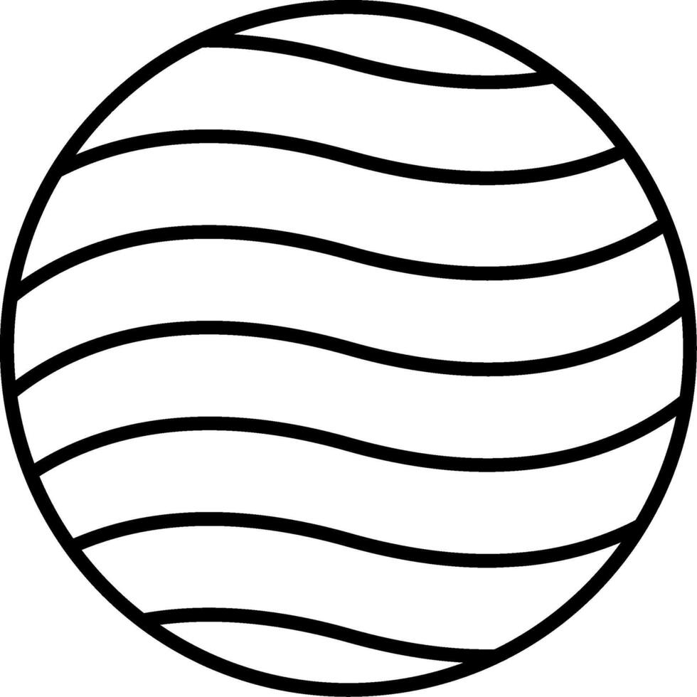 A black and white drawing of a ball with wavy lines vector