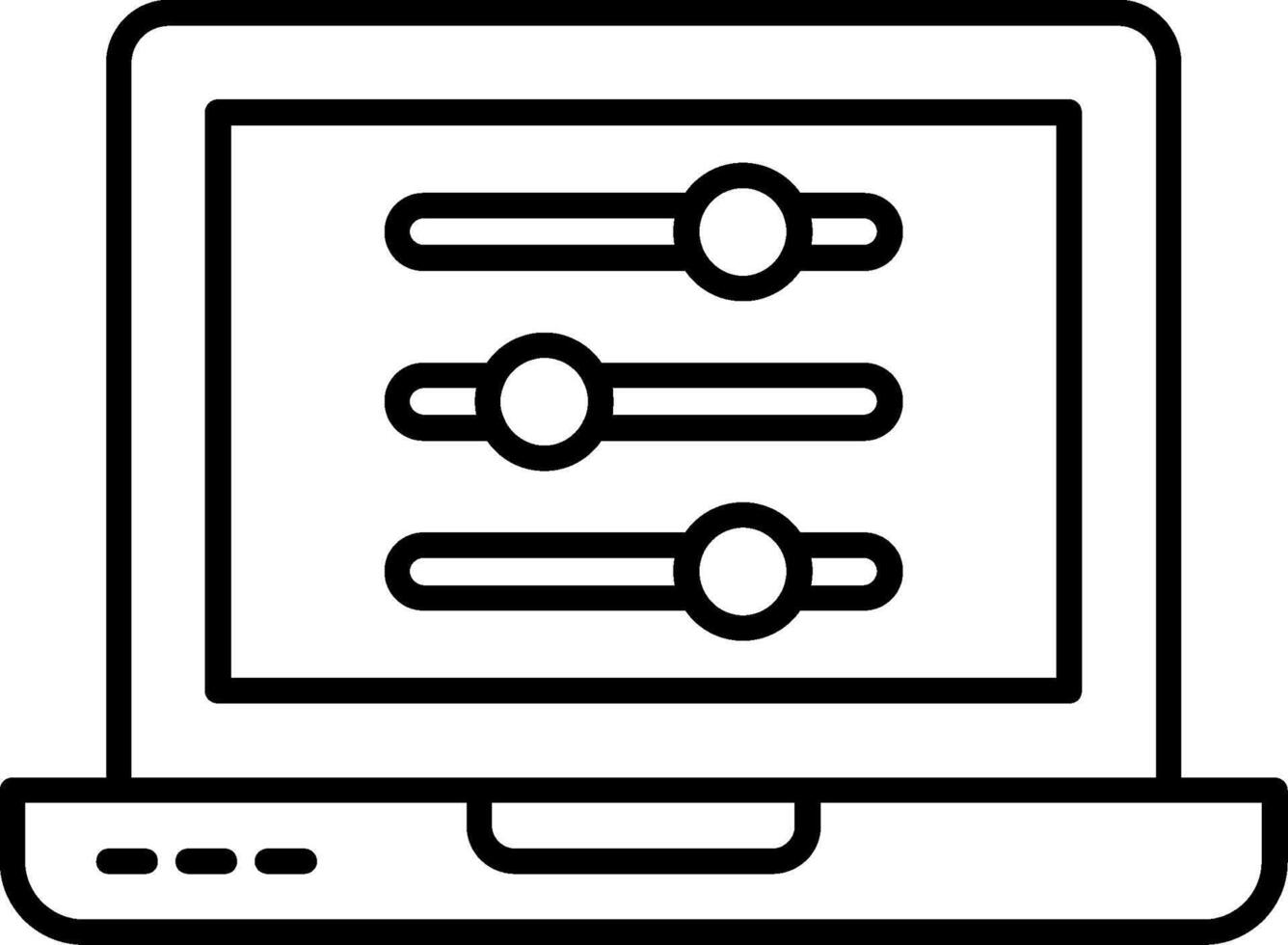 A laptop with a computer screen and a keyboard vector