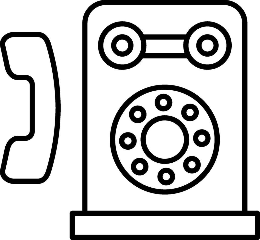 An old telephone icon on a white background vector