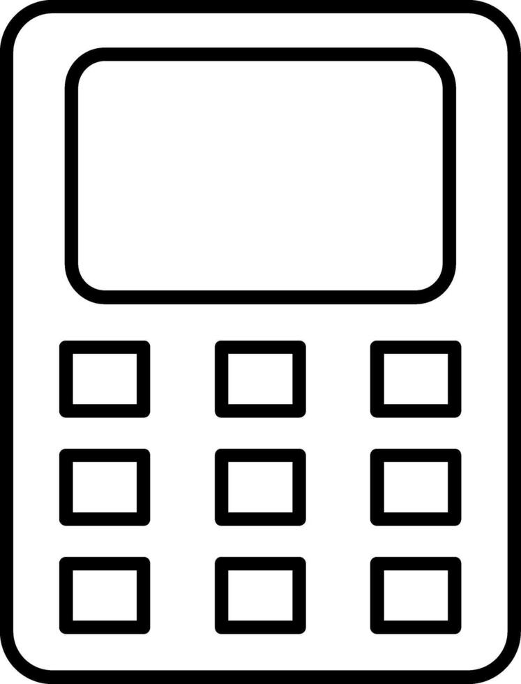 A black and white image of a calculator vector