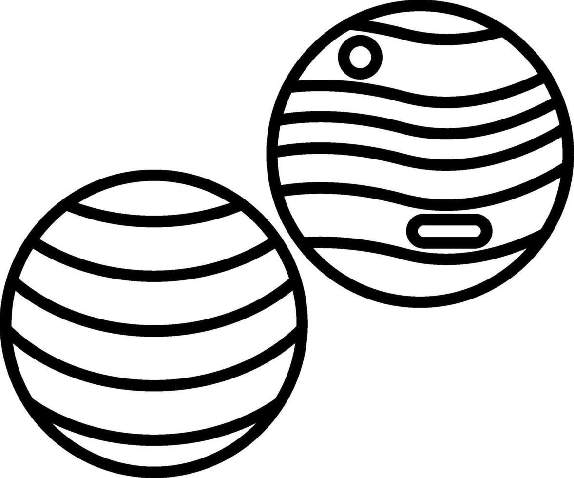 Two balls with a black and white outline vector