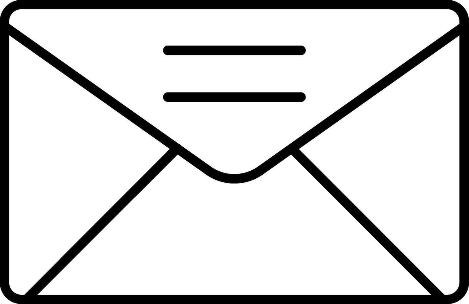 An envelope icon with a white background vector