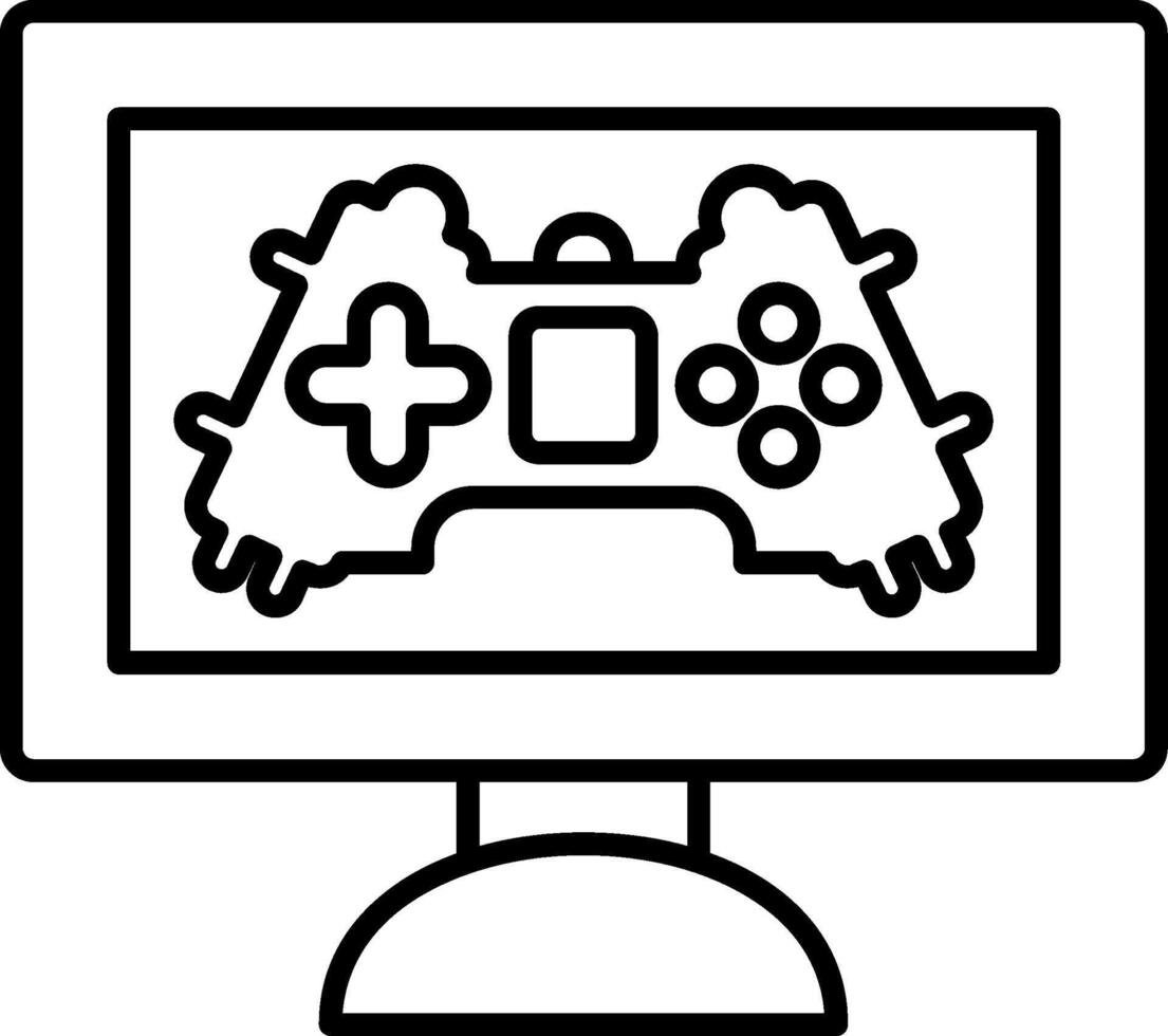 A computer monitor with a game controller on it vector