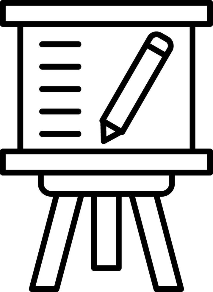 A black and white drawing of a desk with a pencil vector