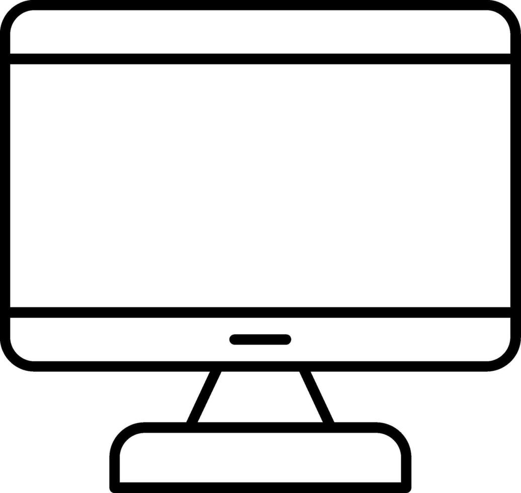 A computer monitor with a white background vector