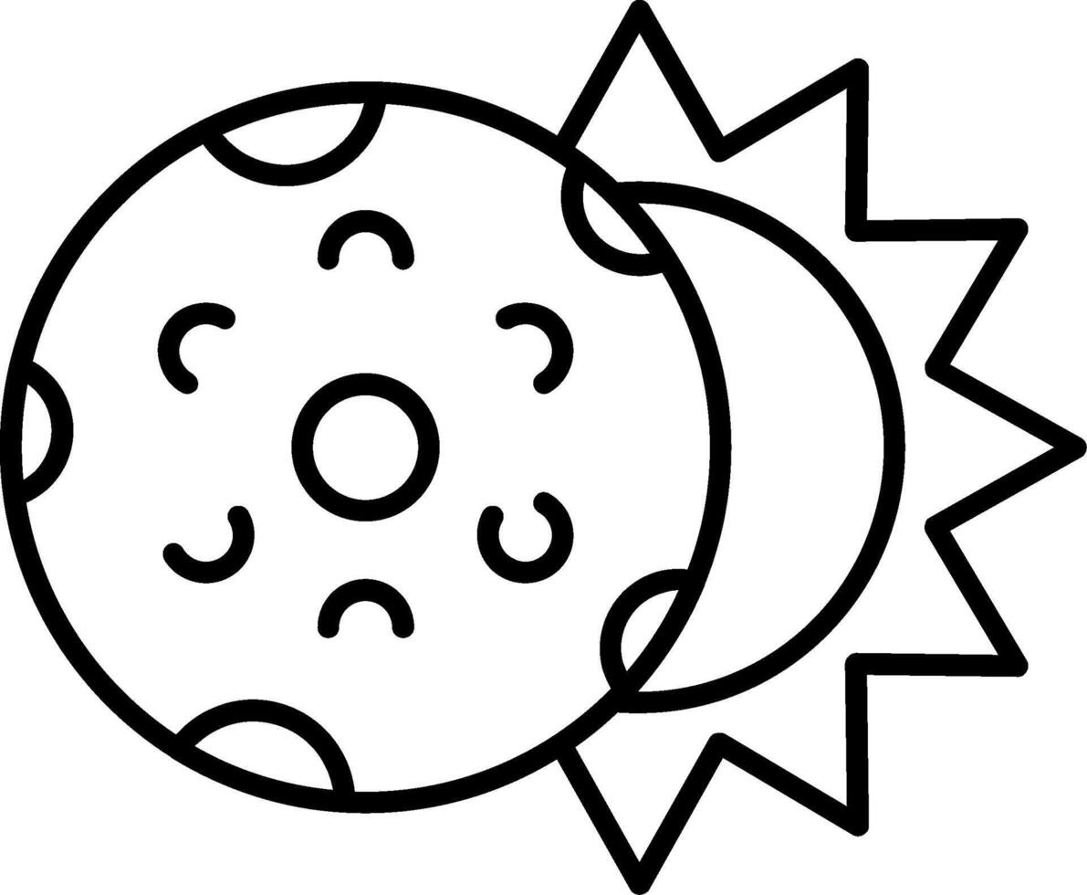 A black and white drawing of a sun and moon vector