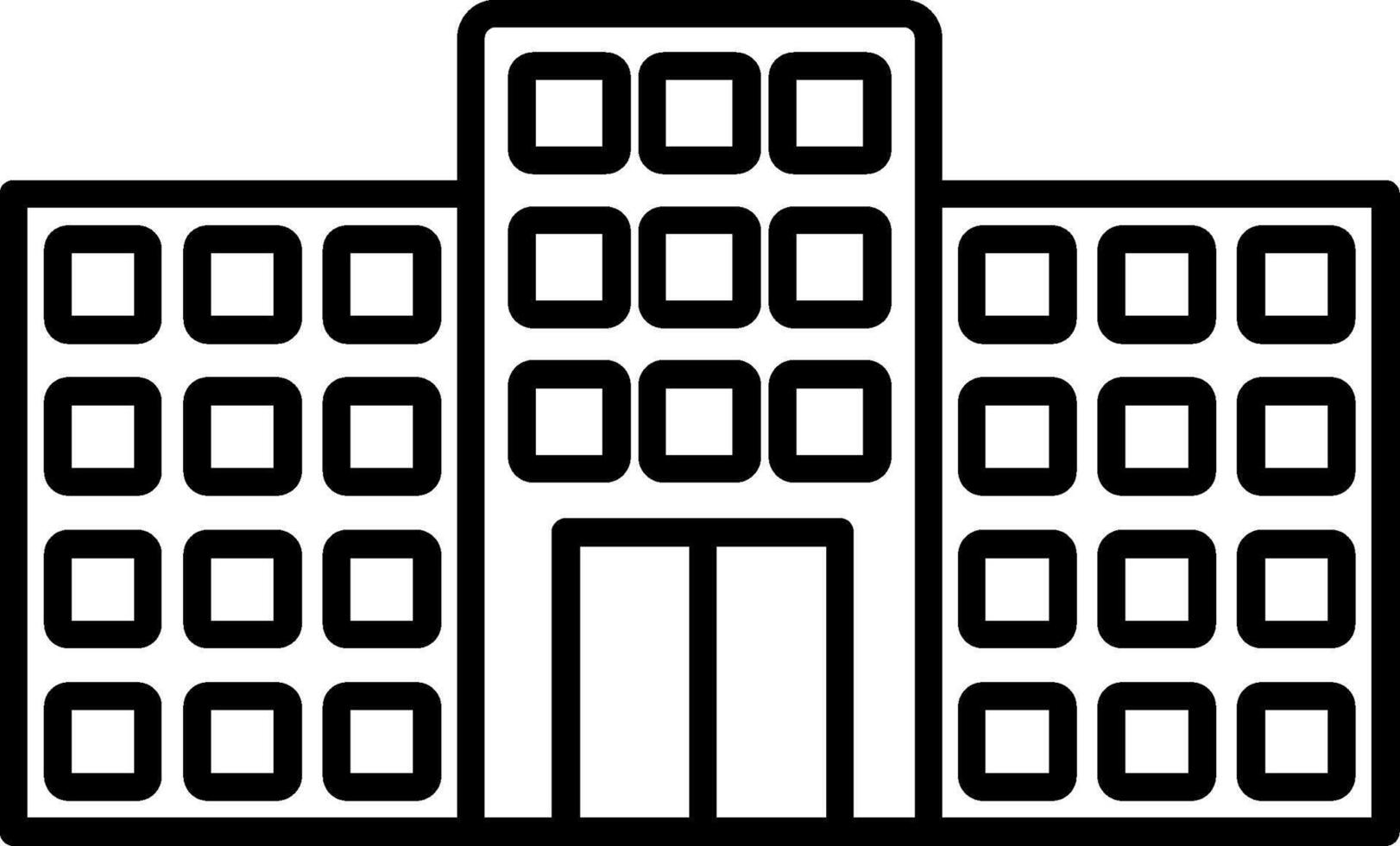 A black and white building icon vector