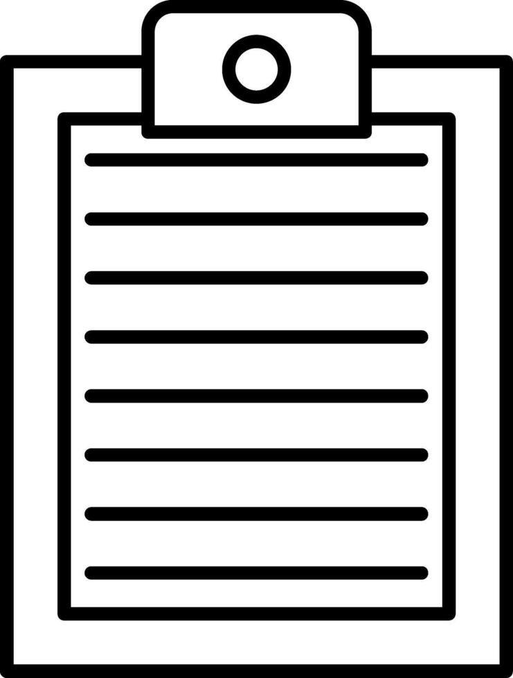 Clipboard icon with a line on it vector