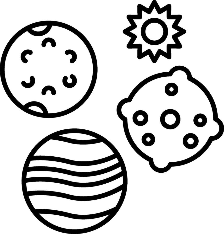 Solar system coloring pages vector