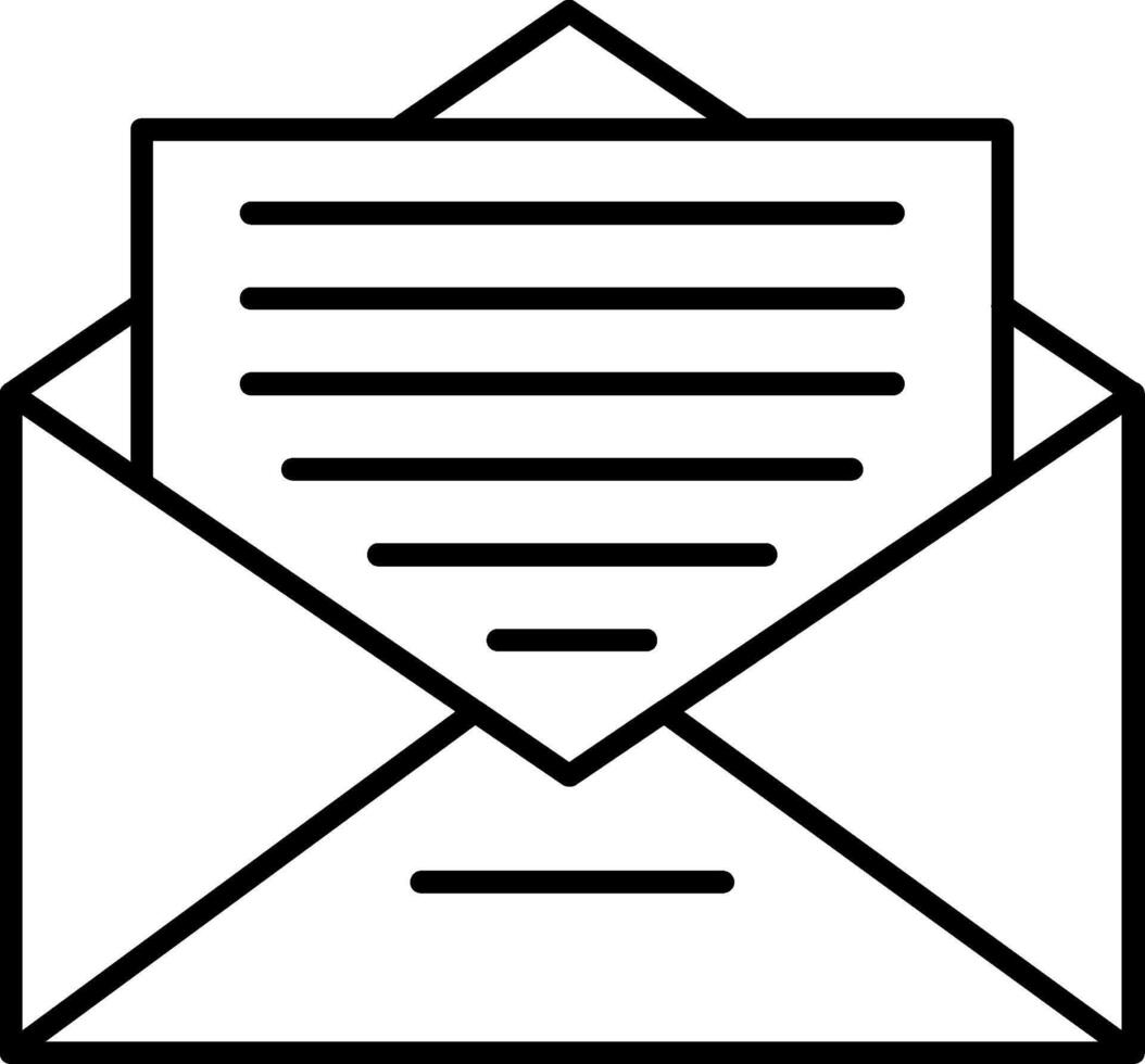An envelope with a letter inside vector