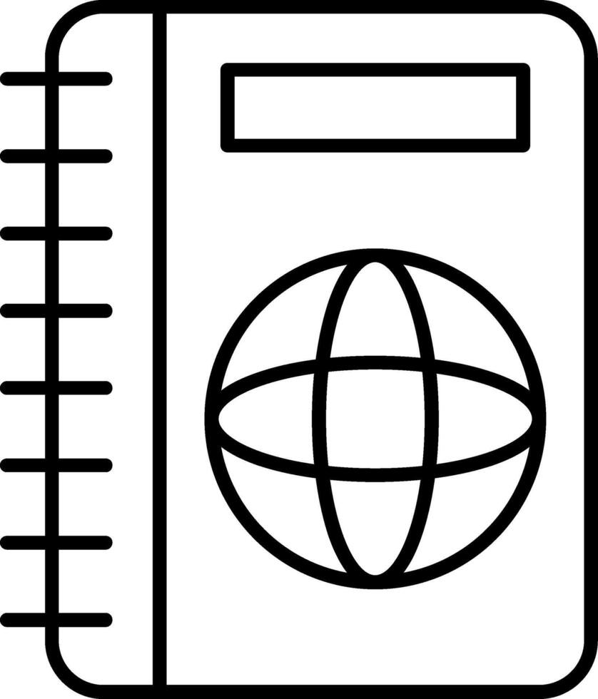 A notebook with a globe icon on it vector