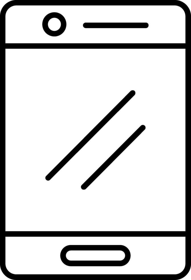 A black and white image of a phone screen vector