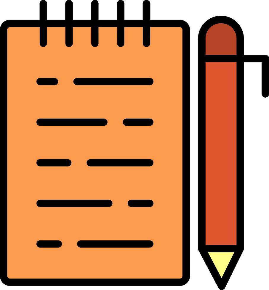 A notebook and pen icon on a white background vector