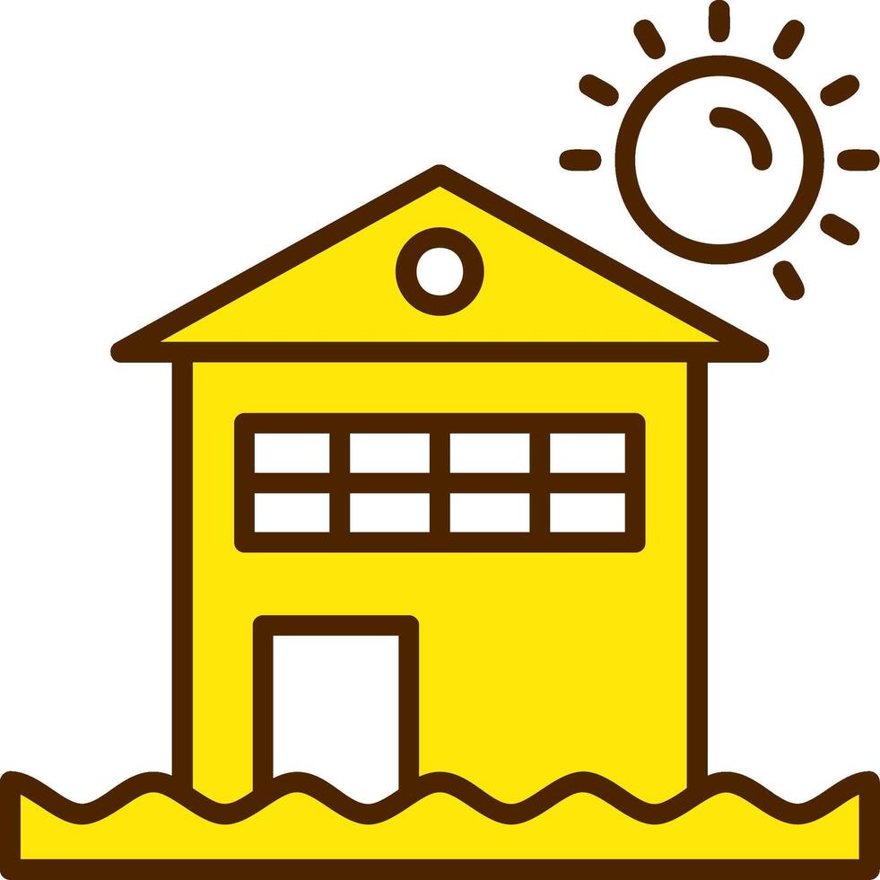 Beach house Icon Design Symbol vector