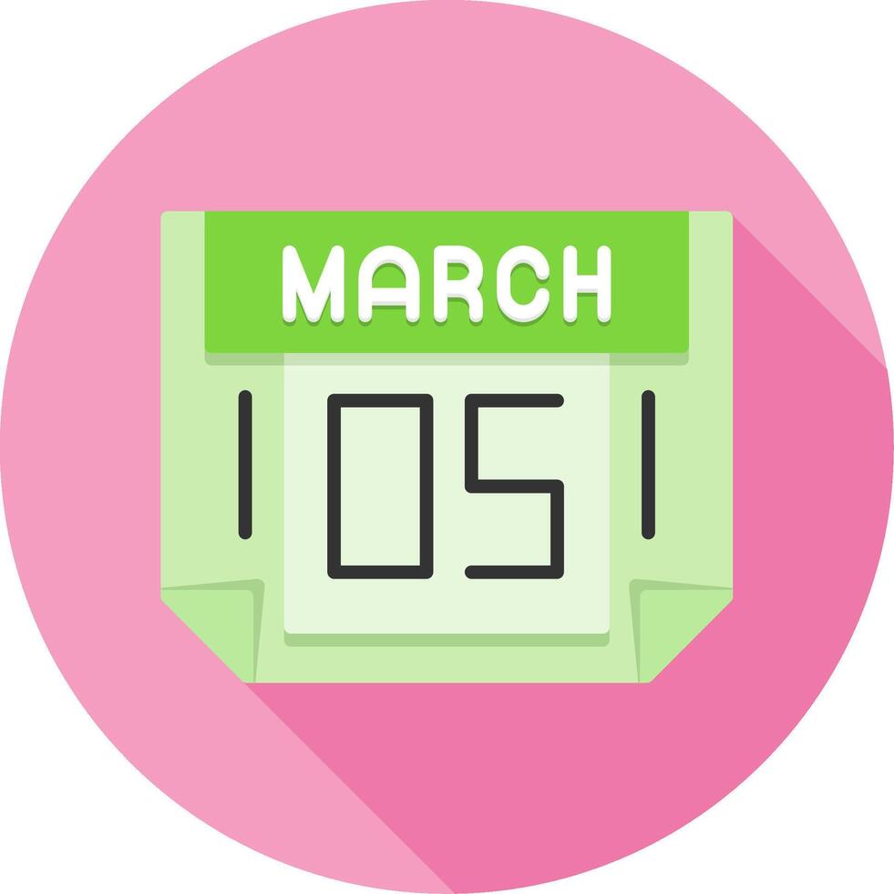 5 March Icon Design Symbol vector