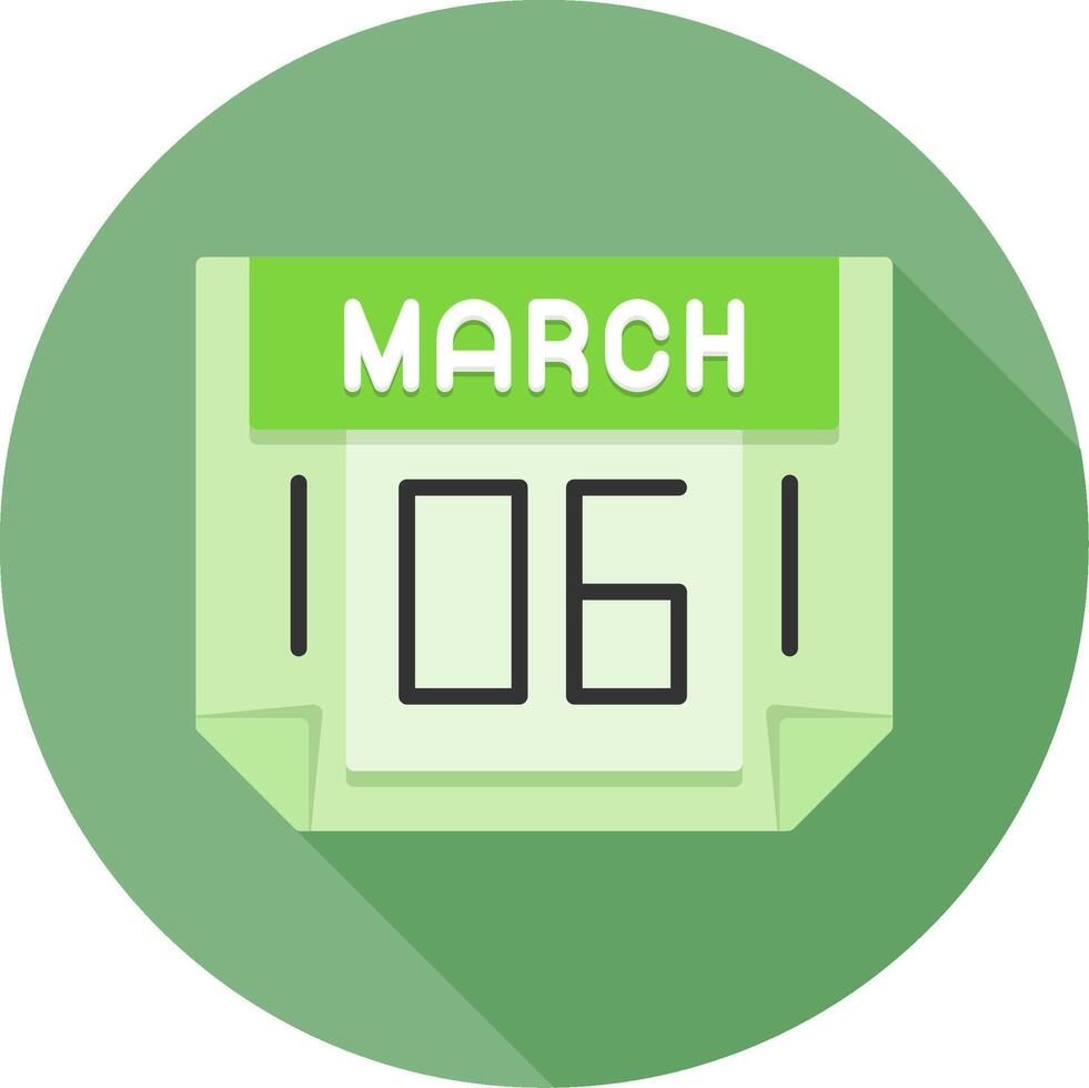 6 March Icon Design Symbol vector