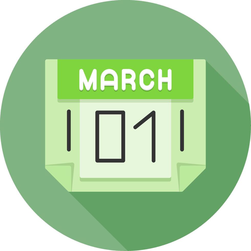 1 March Icon Design Symbol vector
