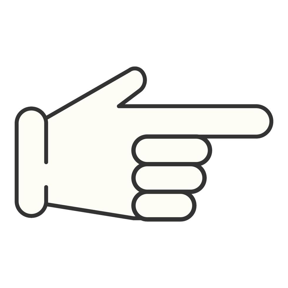 A hand pointing at something with a finger vector