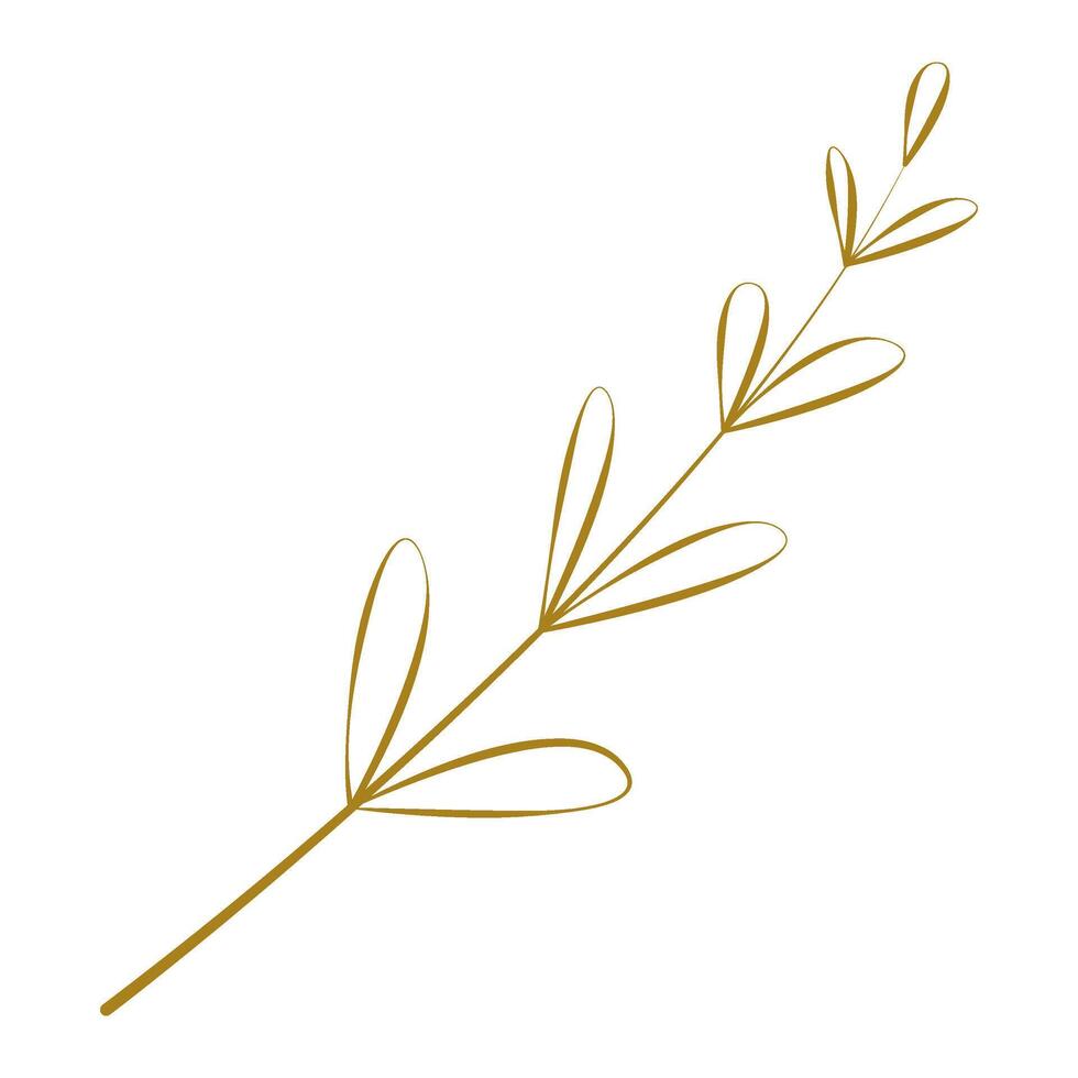 A branch with leaves on it is shown vector