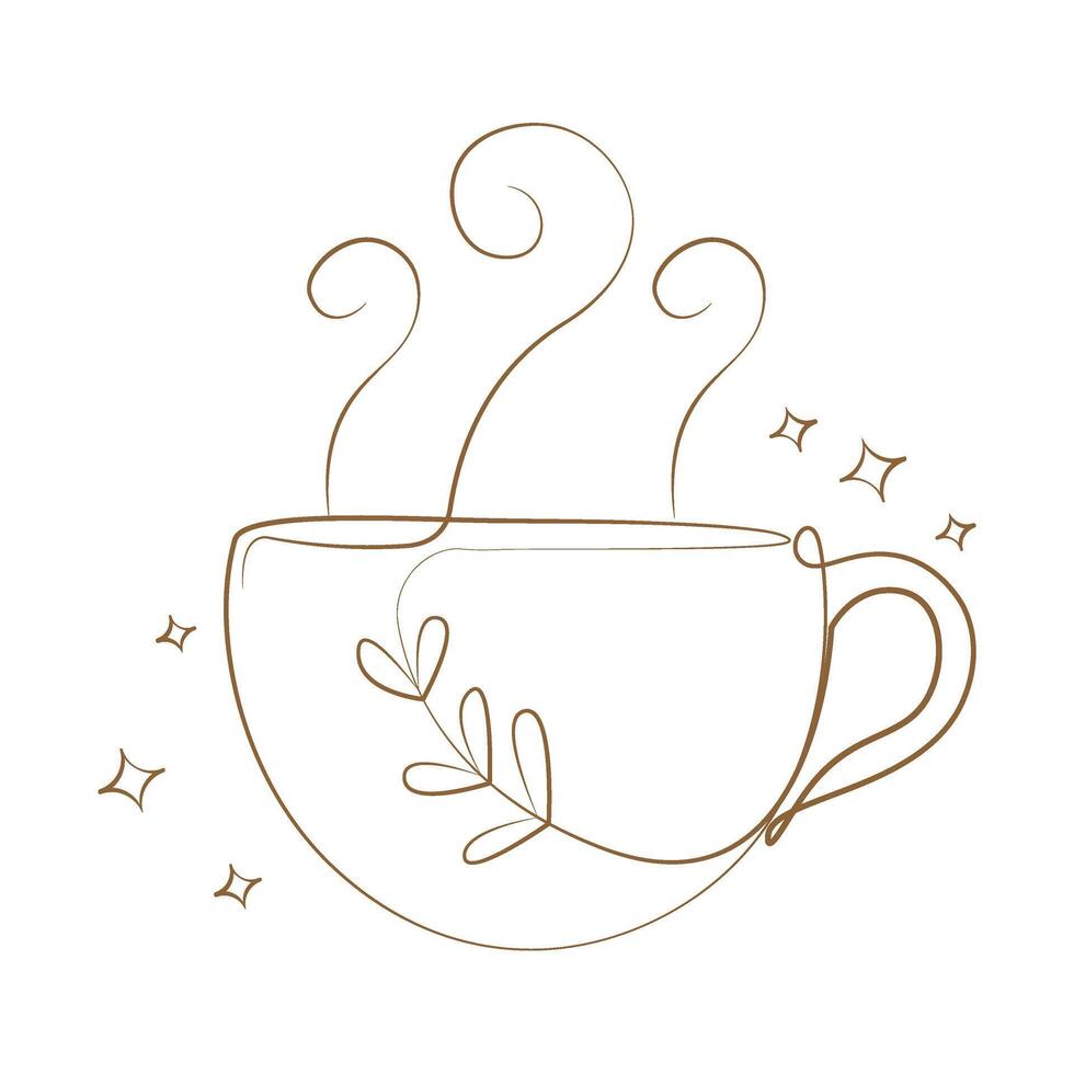 A cup of coffee with steam coming out of it vector