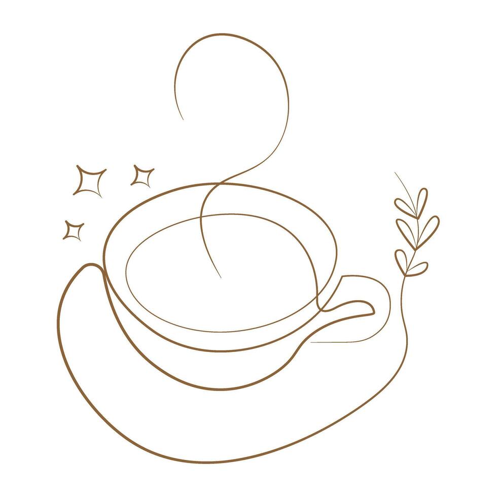 A cup of coffee with a star on top vector