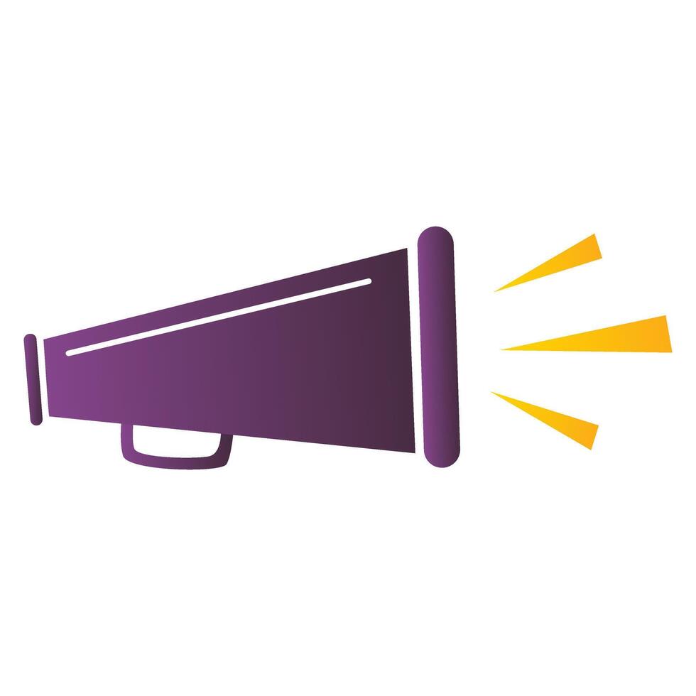A purple megaphone icon clipart on a white background vector