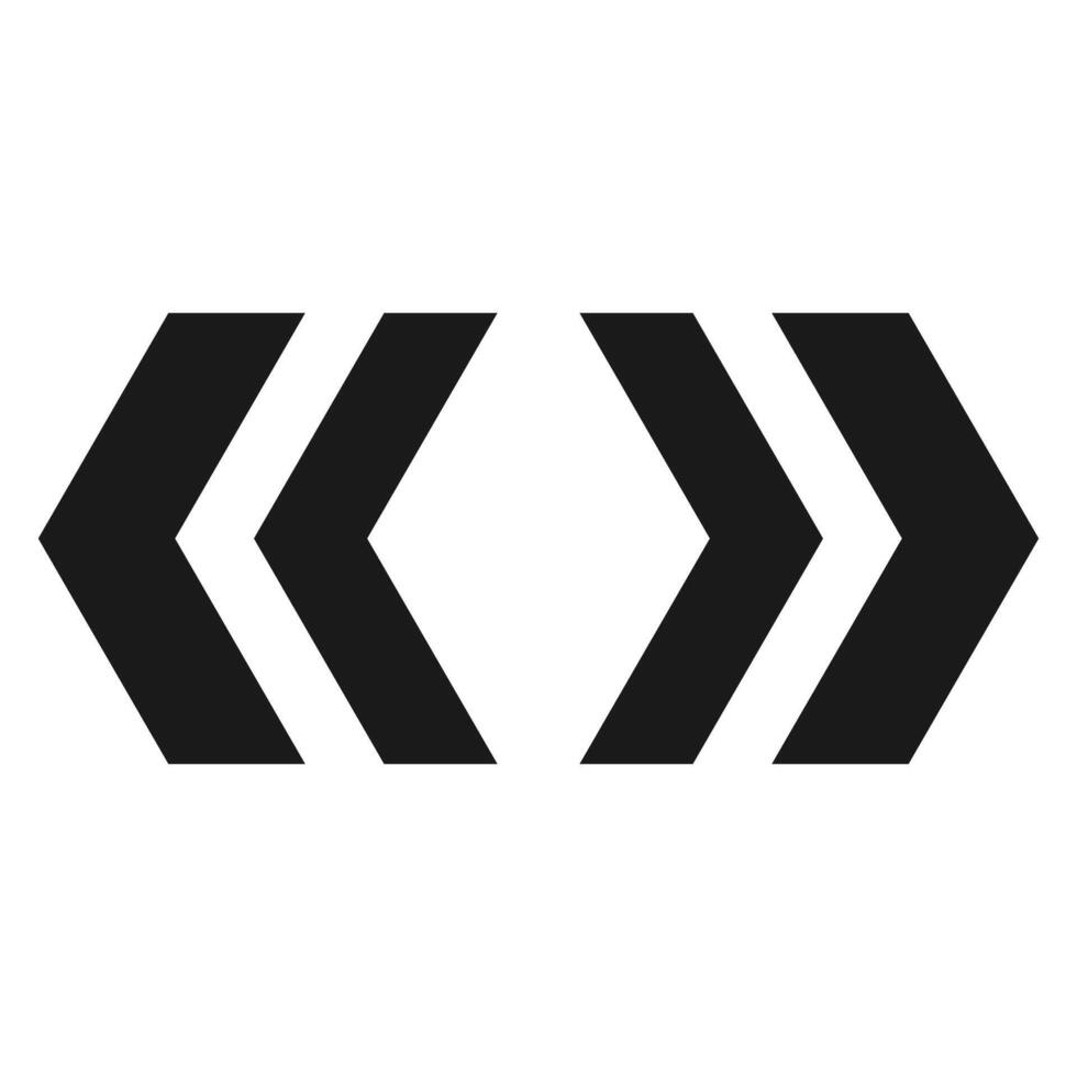 A black and white logo with two arrows vector